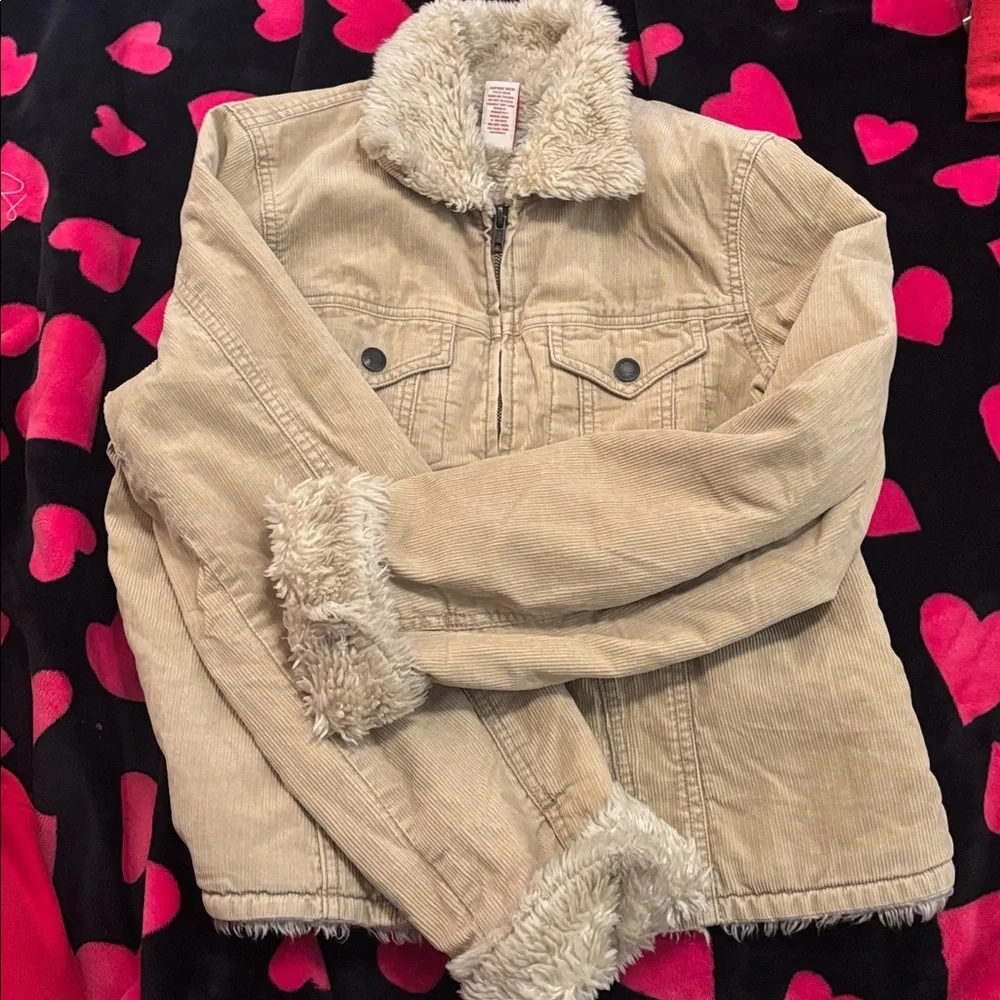 Abercrombie & Fitch Cream Sherpa Jacket Size Large A00319
